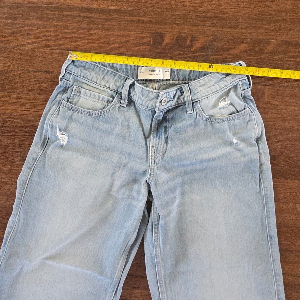 Hollister Women's Low-Rise Baggy distressed Jeans – Casual Relaxed Fit Size 8R - Picture 8 of 9